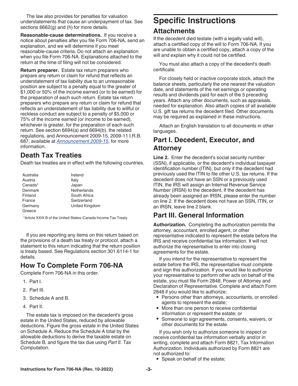 Instructions for IRS Form 706-NA United States Estate (And Generation-Skipping Transfer) Tax Return Estate of Nonresident Not a Citizen of the United States, Page 3
