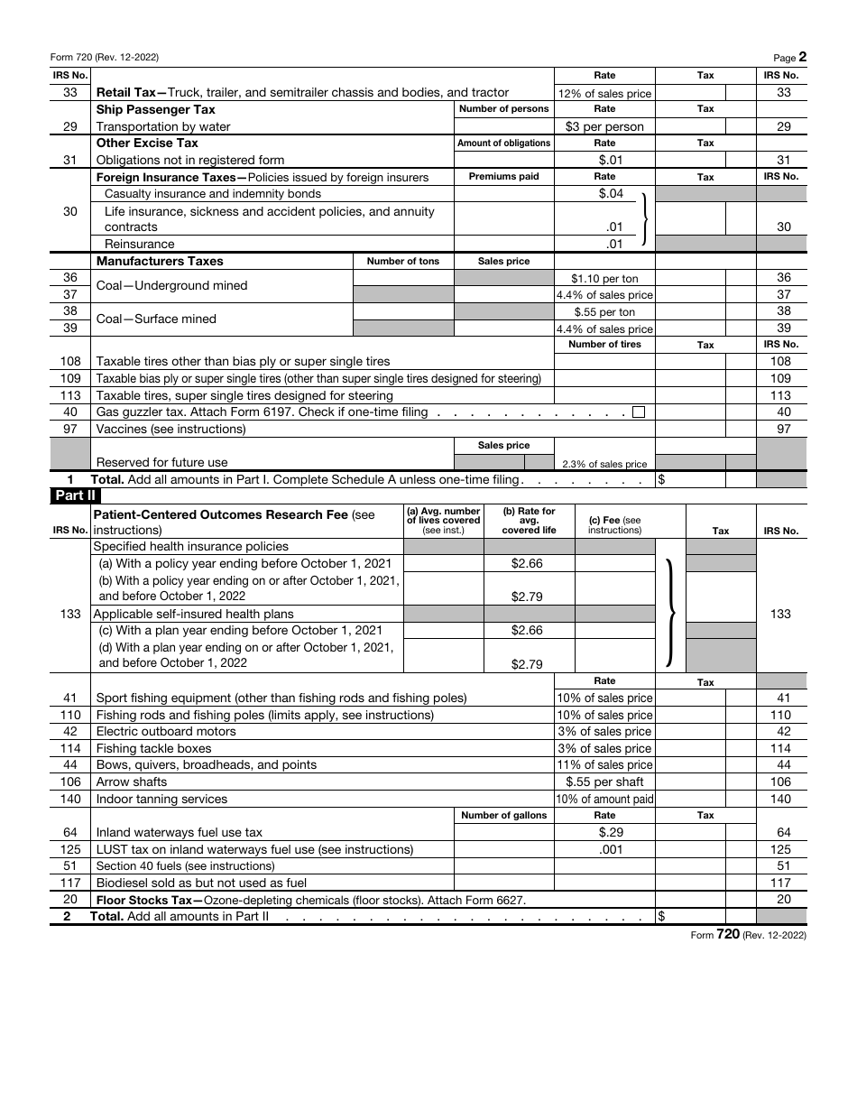 IRS Form 720 - Fill Out, Sign Online and Download Fillable PDF ...