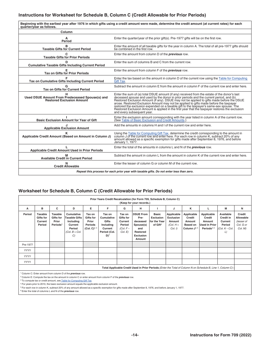 Instructions for IRS Form 709 United States Gift (And Generation-Skipping Transfer) Tax Return, Page 14