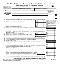 Document preview: IRS Formulario 943-PR Planilla Para La Declaracion Anual De La Contribucion Federal Del Patrono De Empleados Agricolas (Puerto Rican Spanish), 2022