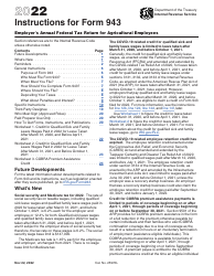 Document preview: Instructions for IRS Form 943 Employer&#039;s Annual Federal Tax Return for Agricultural Employees