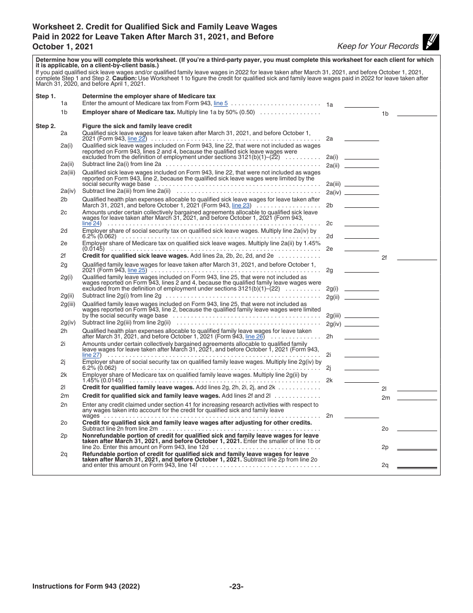 Instructions for IRS Form 943 Employers Annual Federal Tax Return for Agricultural Employees, Page 23