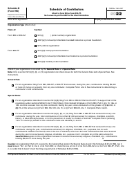 IRS Form 990 Schedule B Schedule of Contributors