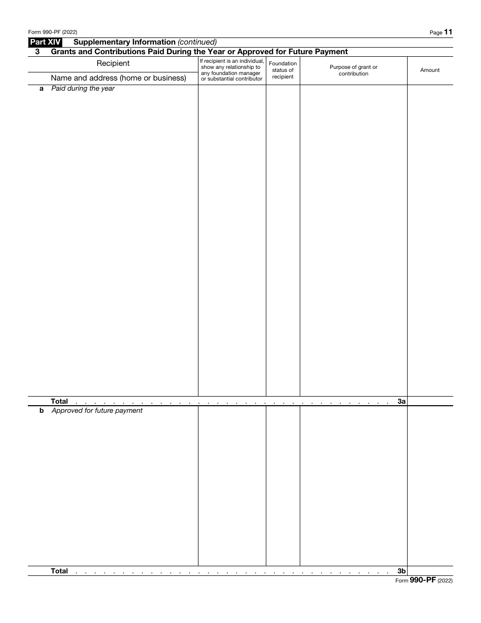 IRS Form 990-PF Return of Private Foundation or Section 4947(A)(1) Trust Treated as Private Foundation, Page 11