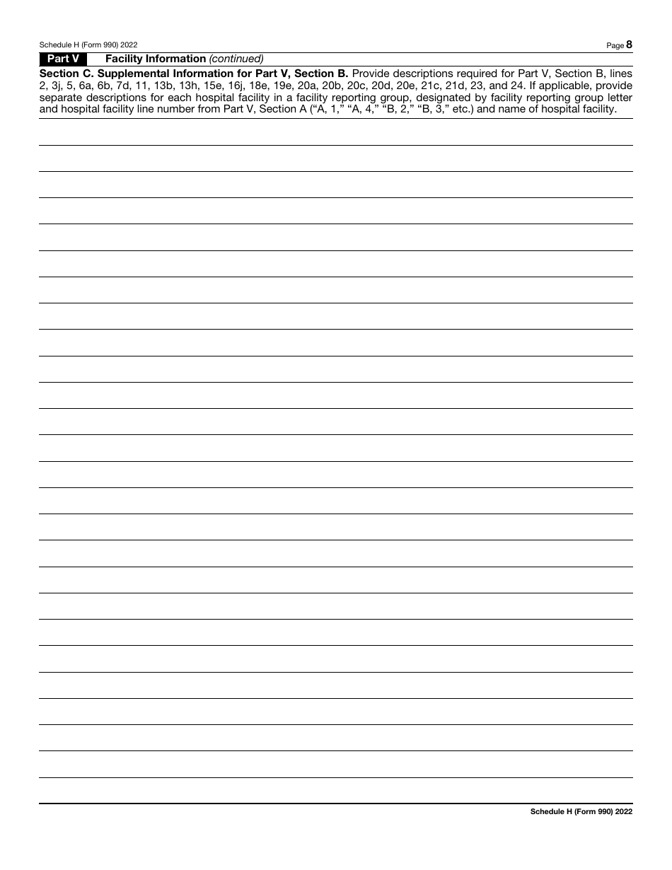 IRS Form 990 Schedule H Hospitals, Page 8