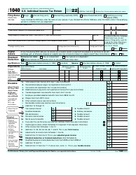 Document preview: IRS Form 1040 U.S. Individual Income Tax Return, 2022