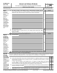 Document preview: IRS Form 1040 Schedule B Interest and Ordinary Dividends, 2022