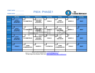 Document preview: P90x Workout Schedule (Phase 1, 2, 3) - the Exercise Movement
