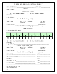 Document preview: Work Schedule Change Sheet