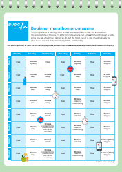Beginner Marathon Programme Schedule Template - Bupa