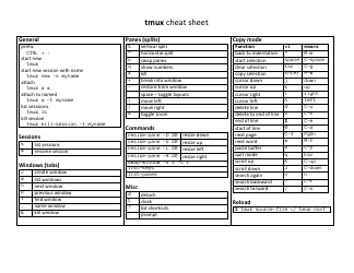 Document preview: Tmux Cheat Sheet