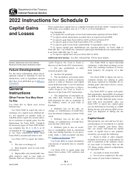 Document preview: Instructions for IRS Form 1040 Schedule D Capital Gains and Losses