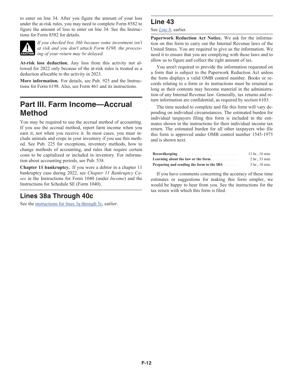 Instructions for IRS Form 1040 Schedule F Profit or Loss From Farming, Page 12