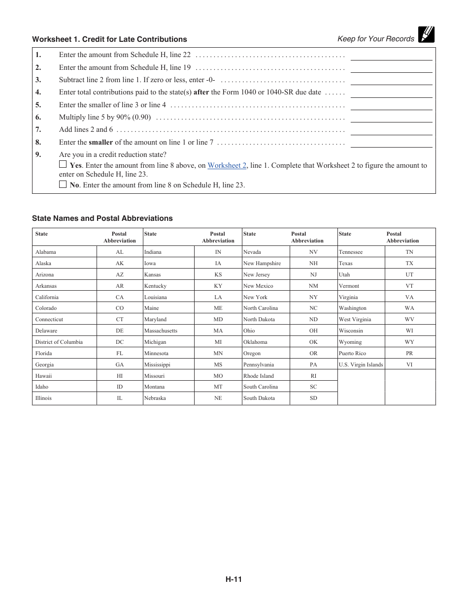 Instructions for IRS Form 1040 Schedule H Household Employment Taxes, Page 11