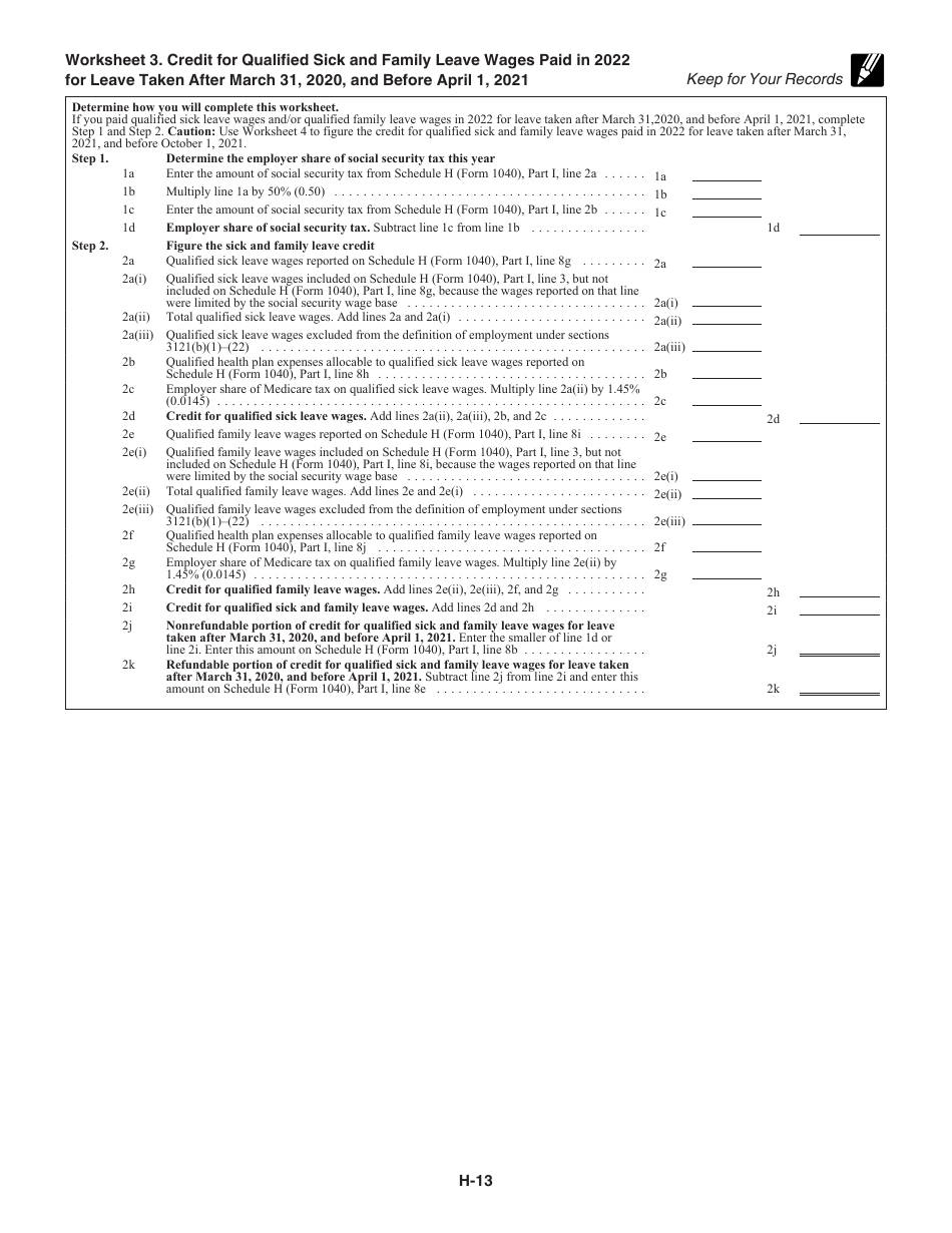 Instructions for IRS Form 1040 Schedule H Household Employment Taxes, Page 13