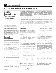 Document preview: Instructions for IRS Form 1040 Schedule J Income Averaging for Farmers and Fishermen