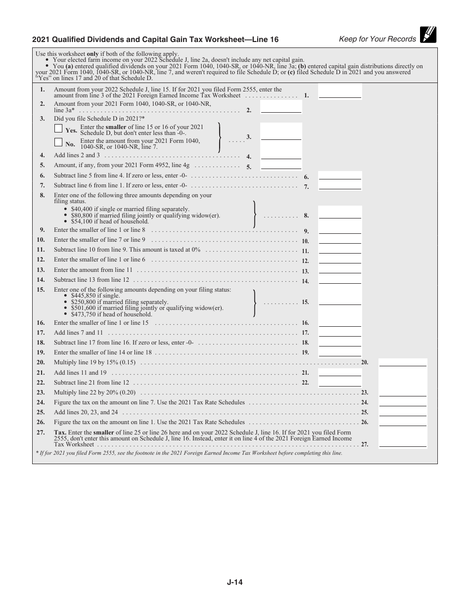 Instructions for IRS Form 1040 Schedule J Income Averaging for Farmers and Fishermen, Page 14