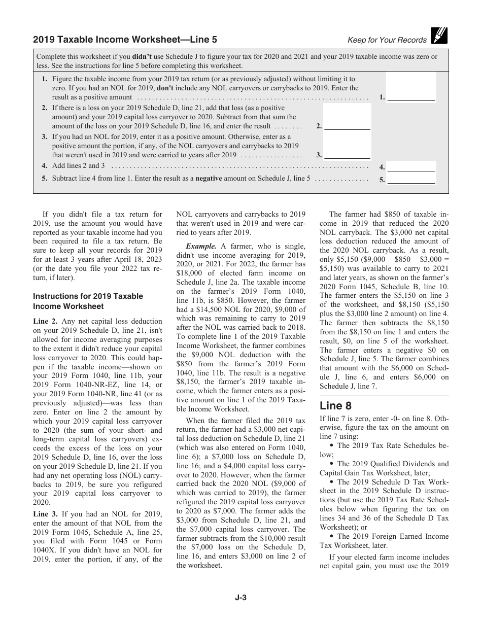 Instructions for IRS Form 1040 Schedule J Income Averaging for Farmers and Fishermen, Page 3