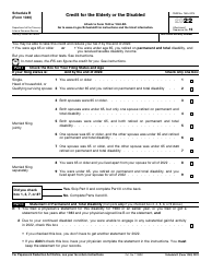 Document preview: IRS Form 1040 Schedule R Credit for the Elderly or the Disabled
