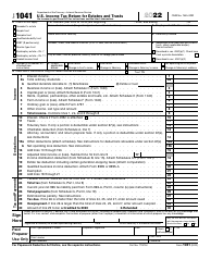 Document preview: IRS Form 1041 U.S. Income Tax Return for Estates and Trusts, 2022