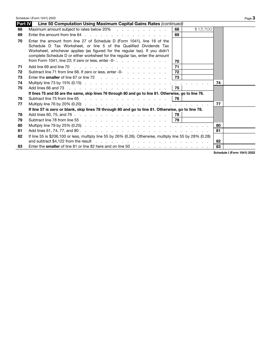 IRS Form 1041 Schedule I Alternative Minimum Tax - Estates and Trusts, Page 3