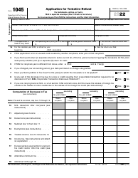 Document preview: IRS Form 1045 Application for Tentative Refund