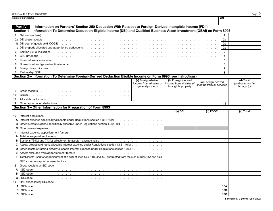 IRS Form 1065 Schedule K-2 Partners Distributive Share Items - International, Page 9