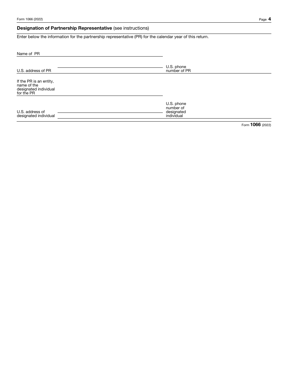 IRS Form 1066 U.S. Real Estate Mortgage Investment Conduit (REMIC) Income Tax Return, Page 4
