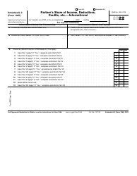 Document preview: IRS Form 1065 Schedule K-3 Partner's Share of Income, Deductions, Credits, Etc. - International, 2022