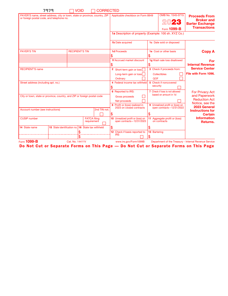 IRS Form 1099-B Proceeds From Broker and Barter Exchange Transactions, Page 2