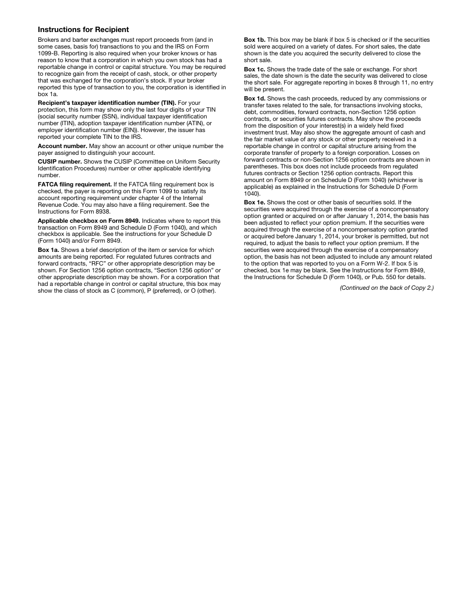 IRS Form 1099-B Proceeds From Broker and Barter Exchange Transactions, Page 5