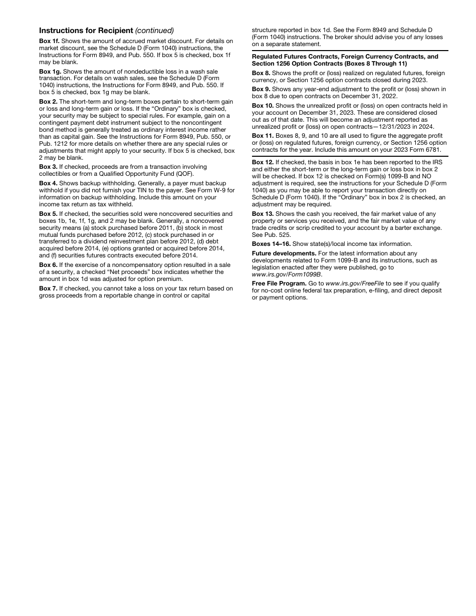 IRS Form 1099-B Proceeds From Broker and Barter Exchange Transactions, Page 7