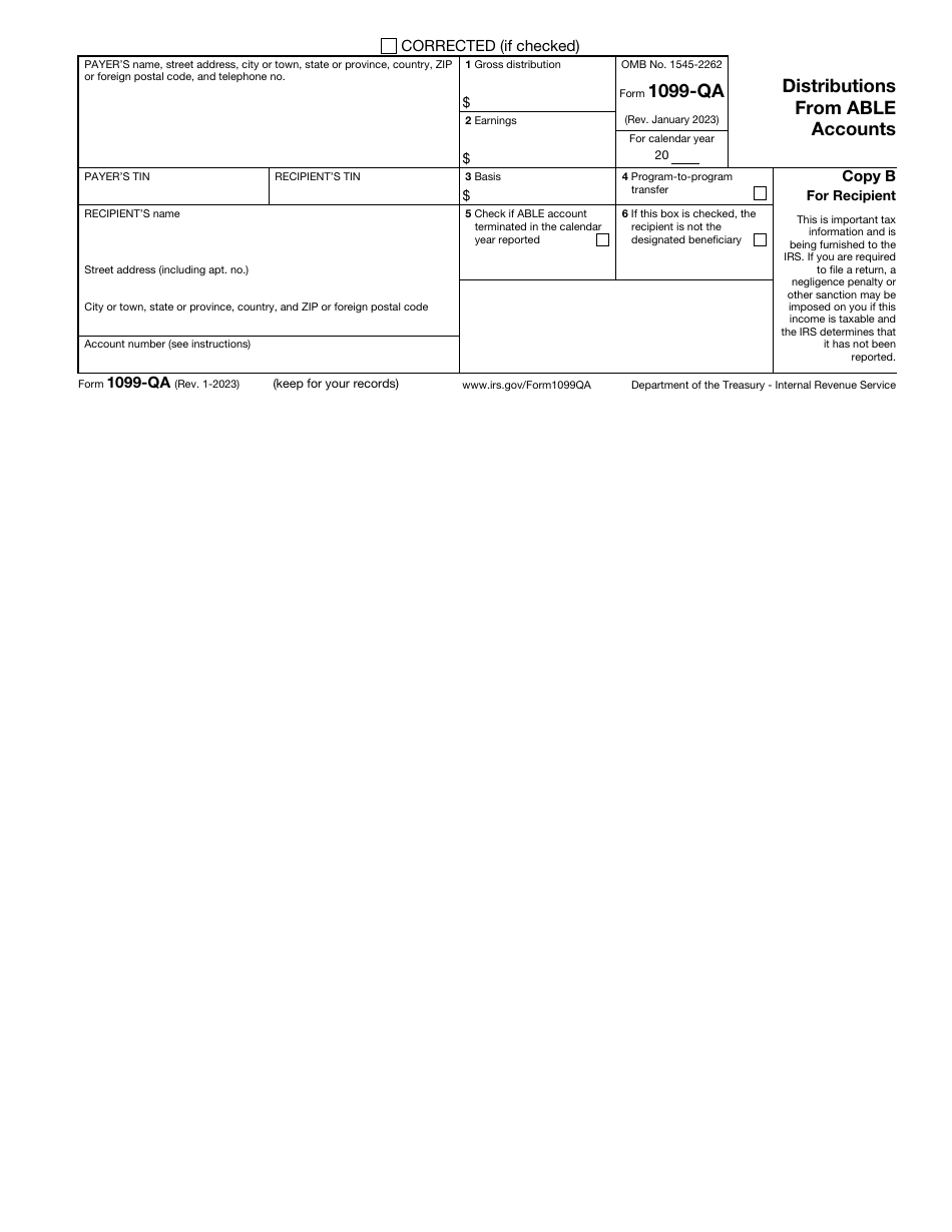 IRS Form 1099-QA Distributions From Able Accounts, Page 2