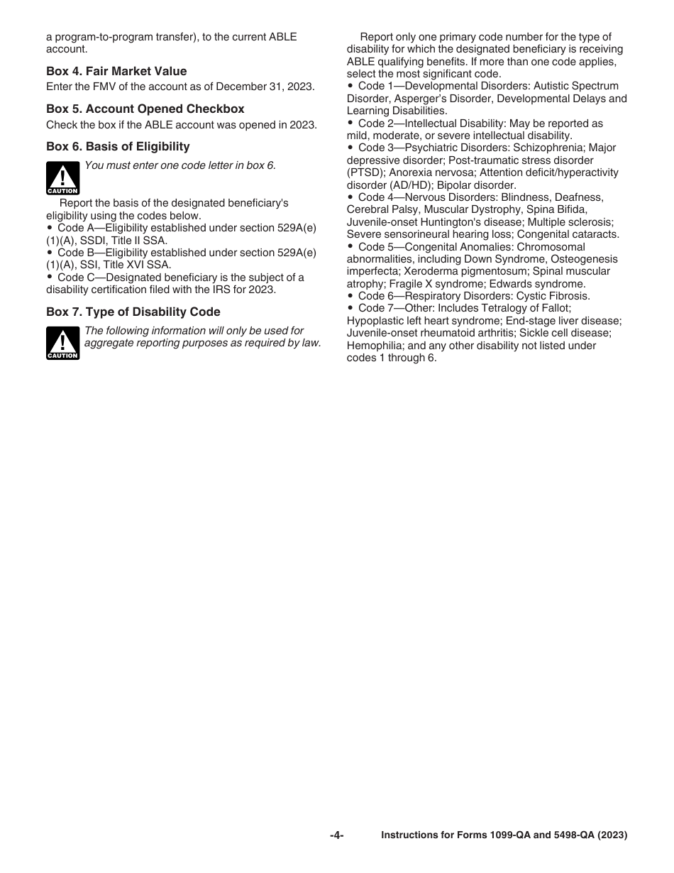 Instructions for IRS Form 1099-QA, 5498-QA, Page 4