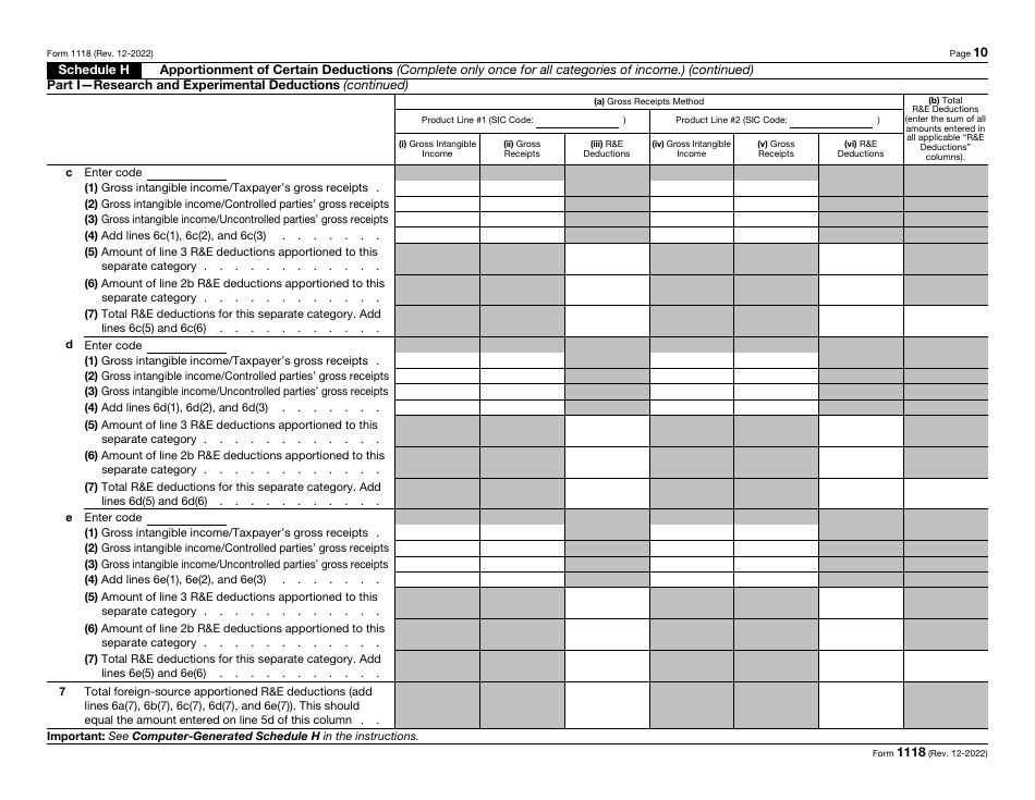 IRS Form 1118 Foreign Tax Credit - Corporations, Page 10