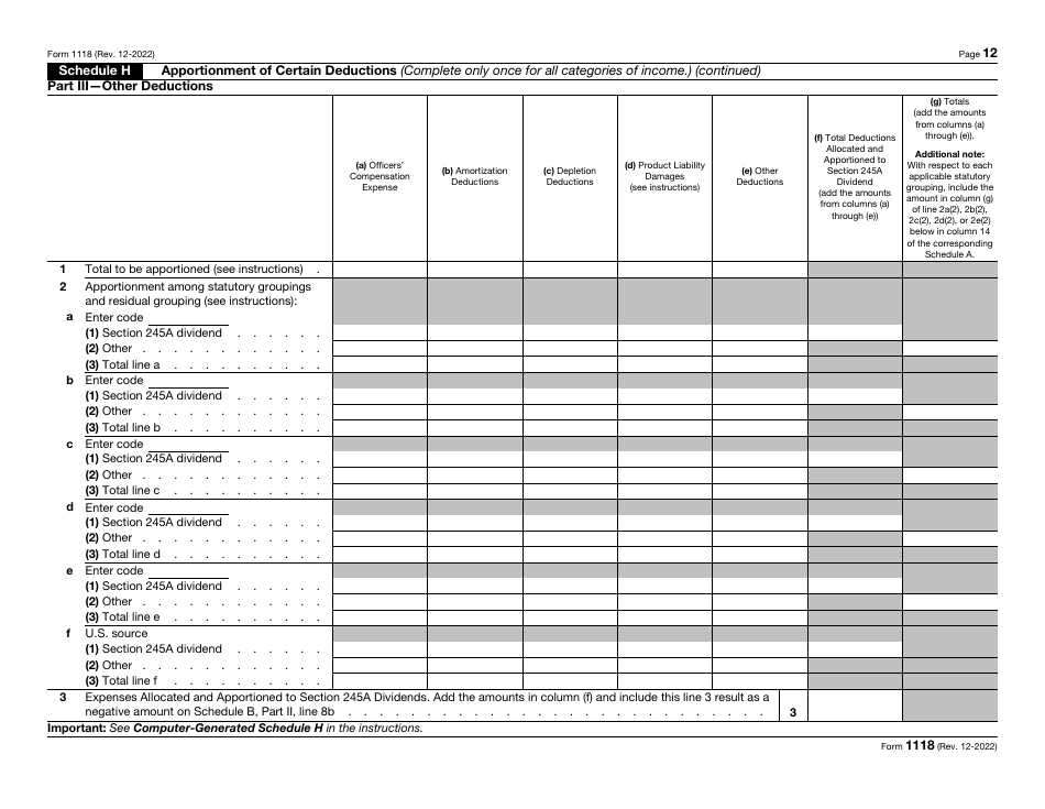 IRS Form 1118 Foreign Tax Credit - Corporations, Page 12