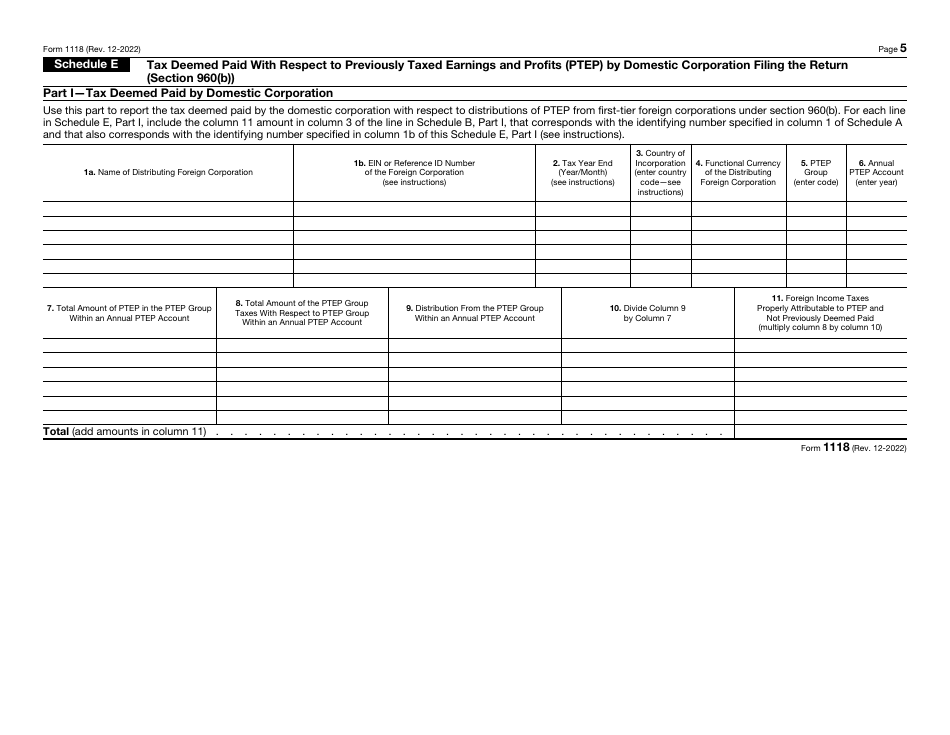 IRS Form 1118 Foreign Tax Credit - Corporations, Page 5