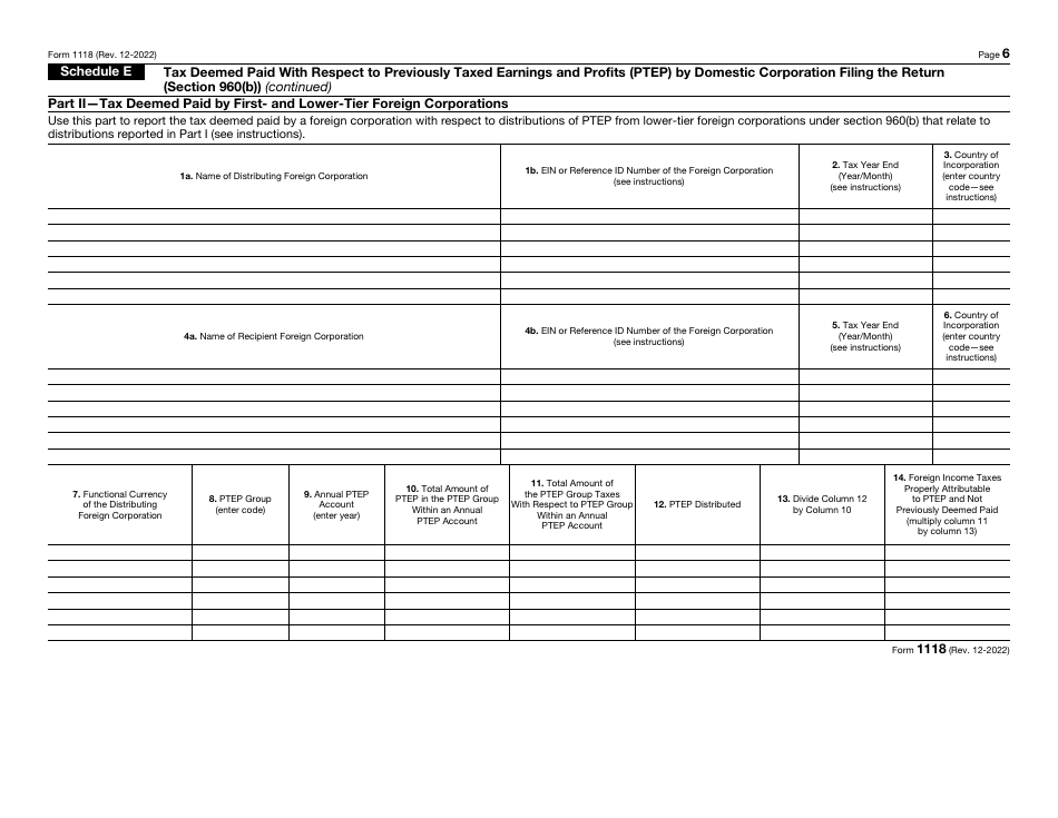 IRS Form 1118 Foreign Tax Credit - Corporations, Page 6