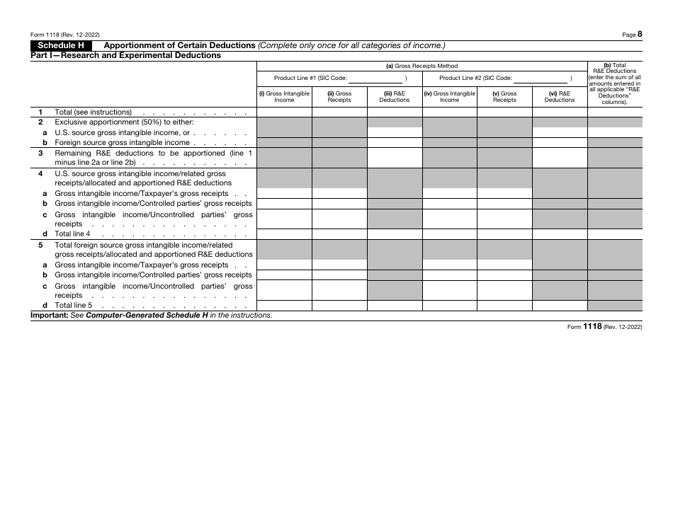 IRS Form 1118 Foreign Tax Credit - Corporations, Page 8