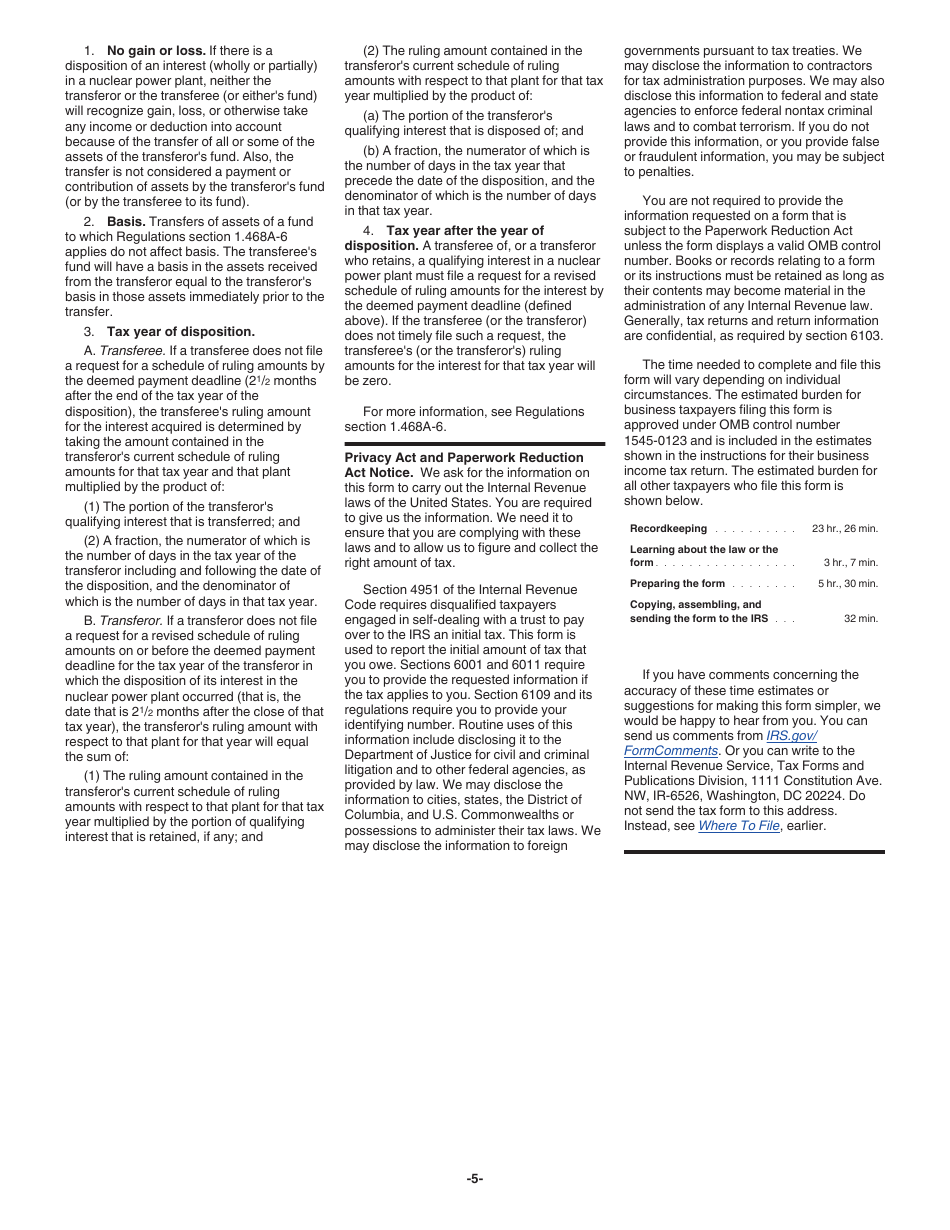 Instructions for IRS Form 1120-ND Return for Nuclear Decommissioning Funds and Certain Related Persons, Page 5