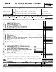 Document preview: IRS Form 1120-S U.S. Income Tax Return for an S Corporation, 2022