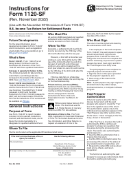 Document preview: Instructions for IRS Form 1120-SF U.S. Income Tax Return for Settlement Funds
