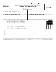 Document preview: IRS Form 1120-S Schedule K-3 Shareholder&#039;s Share of Income, Deductions, Credits, Etc. - International