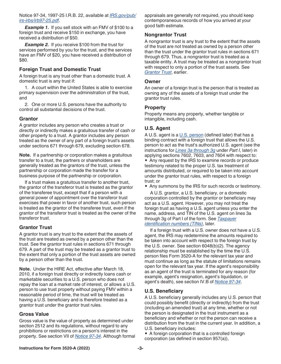 Instructions for IRS Form 3520-A Annual Information Return of Foreign Trust With a U.S. Owner, Page 3