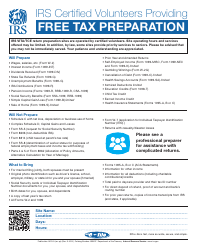 IRS Certified Volunteers Providing Free Tax Preparation (English/Spanish)