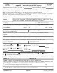 Document preview: IRS Form 3911 Taxpayer Statement Regarding Refund