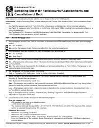 Document preview: IRS Form 4731-A Screening Sheet for Foreclosures/Abandonments and Cancellation of Debt