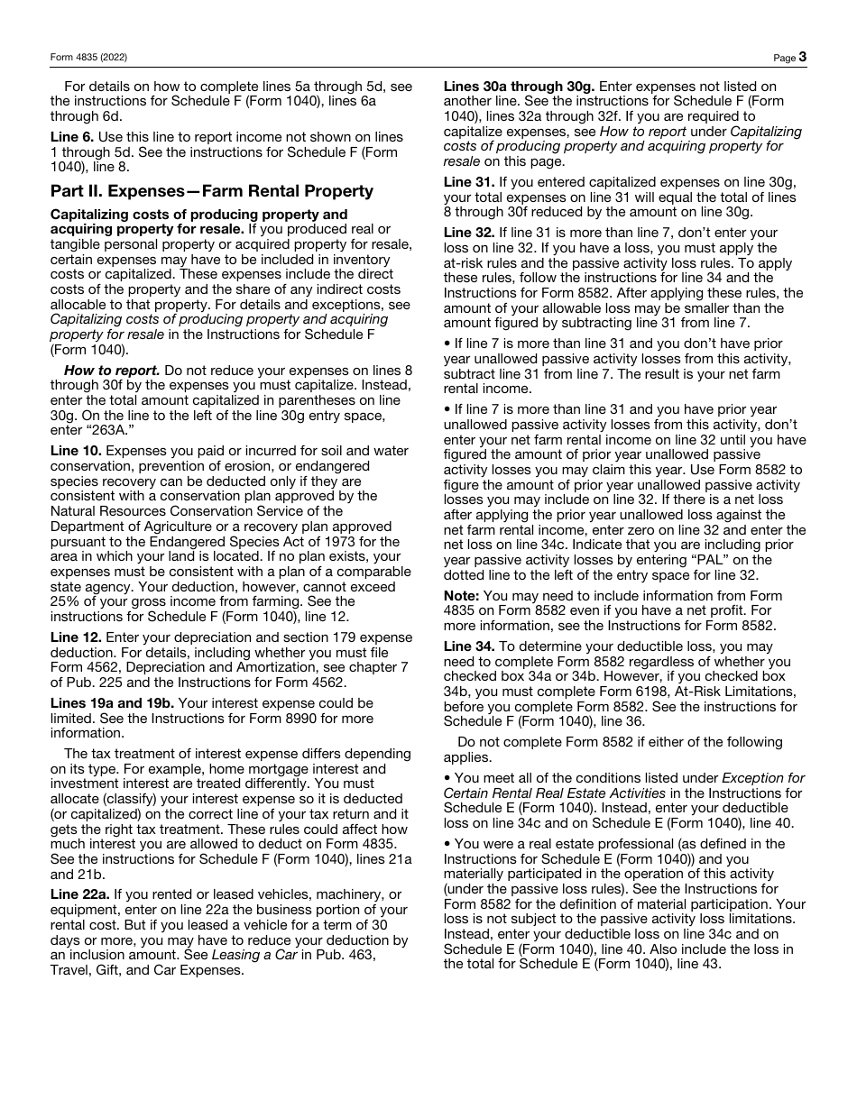 IRS Form 4835 Farm Rental Income and Expenses (Crop and Livestock Shares (Not Cash) Received by Landowner (Or Sub-lessor)), Page 3