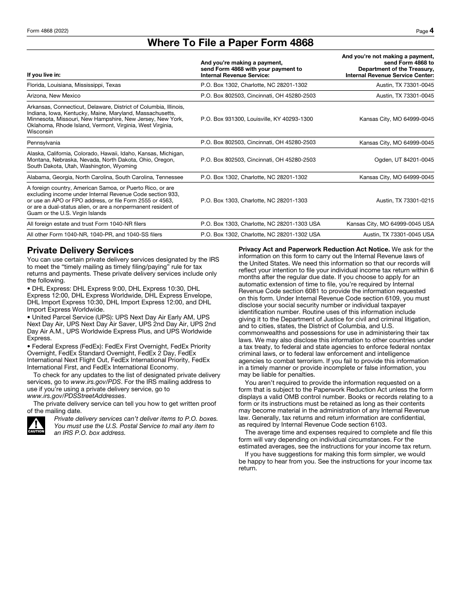 Irs Form 4868 2022 Fill Out Sign Online And Download Fillable Pdf Templateroller 4060