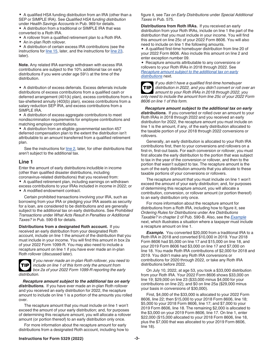 Instructions for IRS Form 5329 Additional Taxes on Qualified Plans (Including IRAs) and Other Tax-Favored Accounts, Page 3